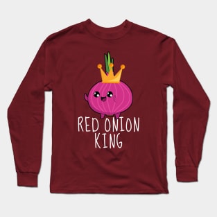 Red Onion King Funny Long Sleeve T-Shirt